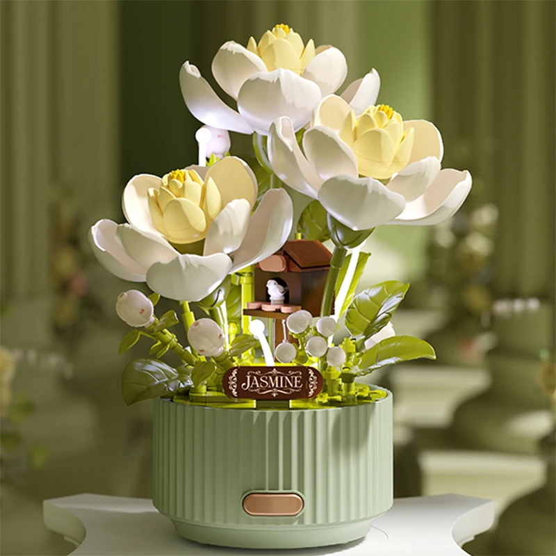 Blooming Block Flower, Realistic Jasmine Design, Unfolding Building Blocks, Decorative Piece, Gift for Female Friends/girlfriend
Blooming Block Flower, Realistic Jasmine Design, Unfolding Building Blocks, Decorative Piece, Gift for Female Friends/girlfriend