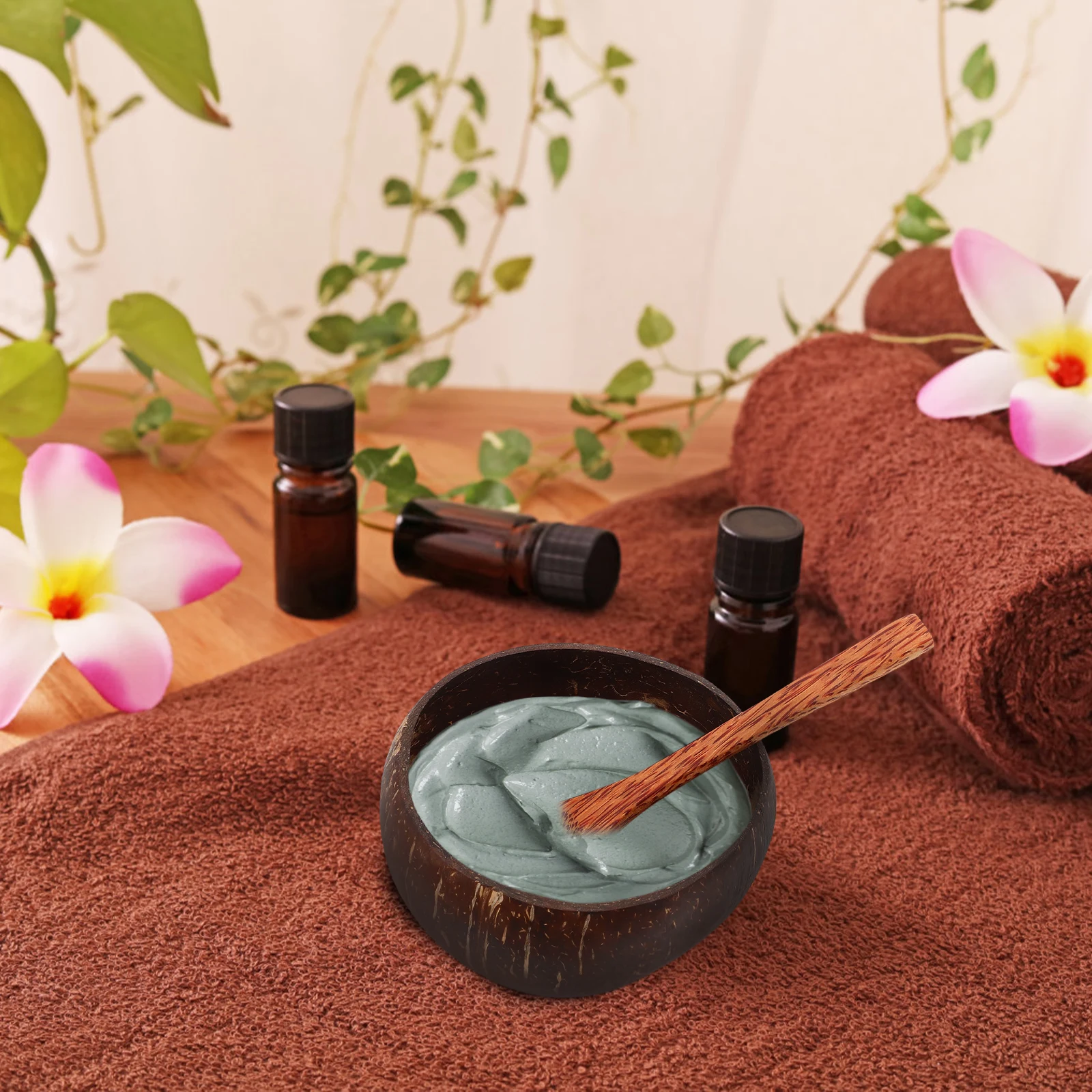 Compact Coconut Shell Bowl And Spatula Set For Facial Mask Making Wood Mixing Tools For Home And Travel
Compact Coconut Shell Bowl And Spatula Set For Facial Mask Making Wood Mixing Tools For Home And Travel