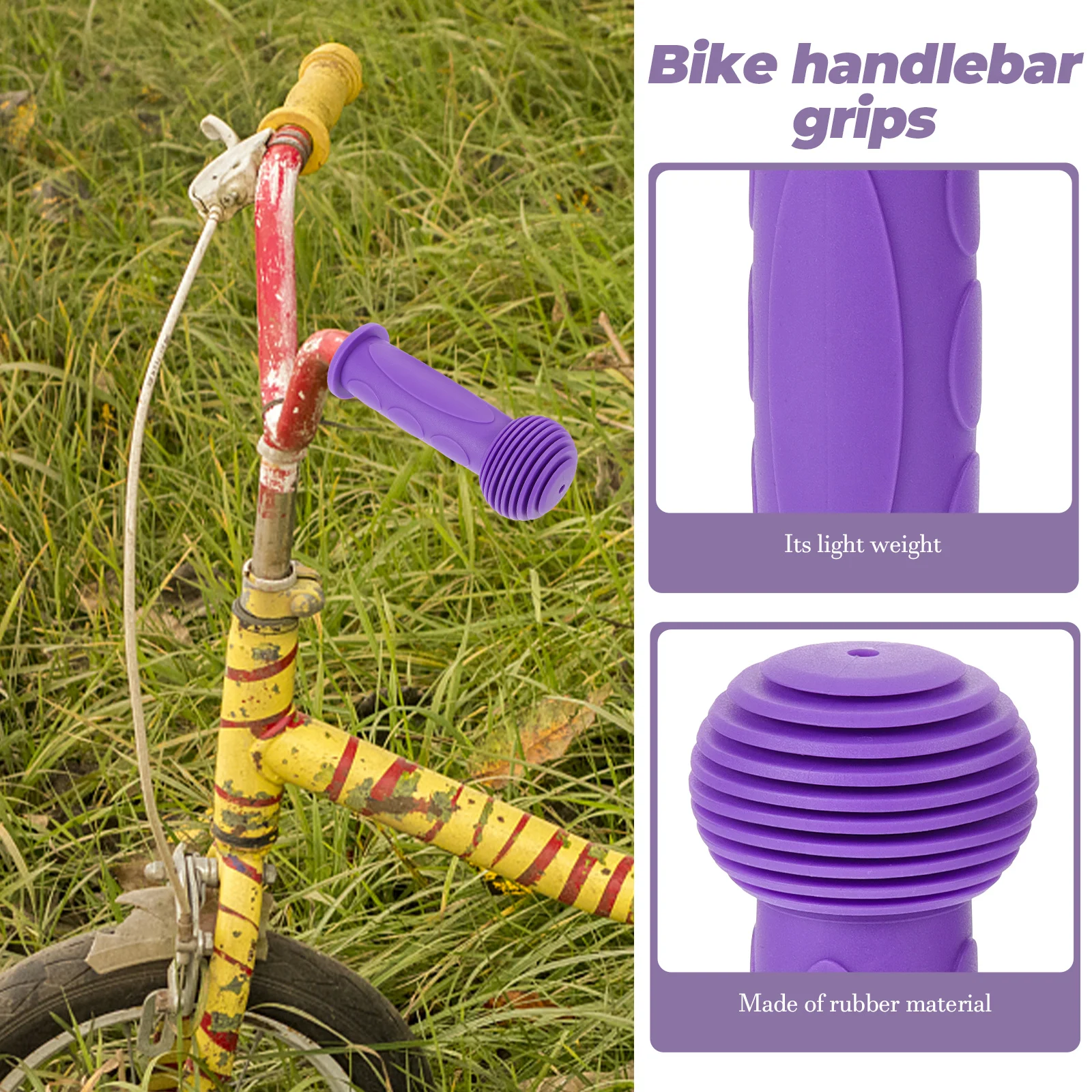 2pcs Rubber Bike Handlebar Grips Purple Wear Resistant Comfort Grip Lightweight Portable Sweat Absorption Shock
2pcs Rubber Bike Handlebar Grips Purple Wear Resistant Comfort Grip Lightweight Portable Sweat Absorption Shock