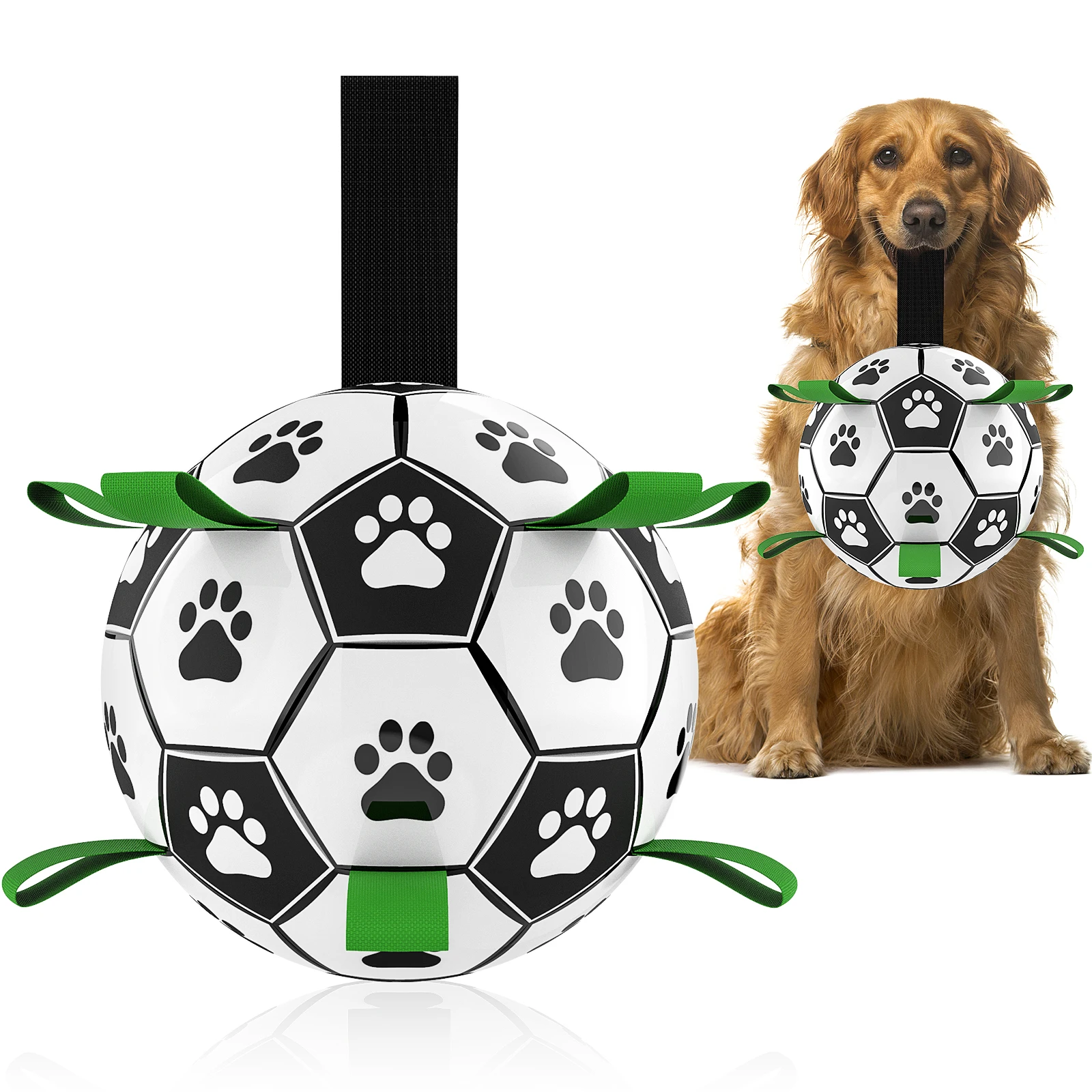 Dog Soccer Ball with Straps, Interactive Fetch & Tug Toy for Medium Dogs, Outdoor Herding & Water Toy
Dog Soccer Ball with Straps, Interactive Fetch & Tug Toy for Medium Dogs, Outdoor Herding & Water Toy