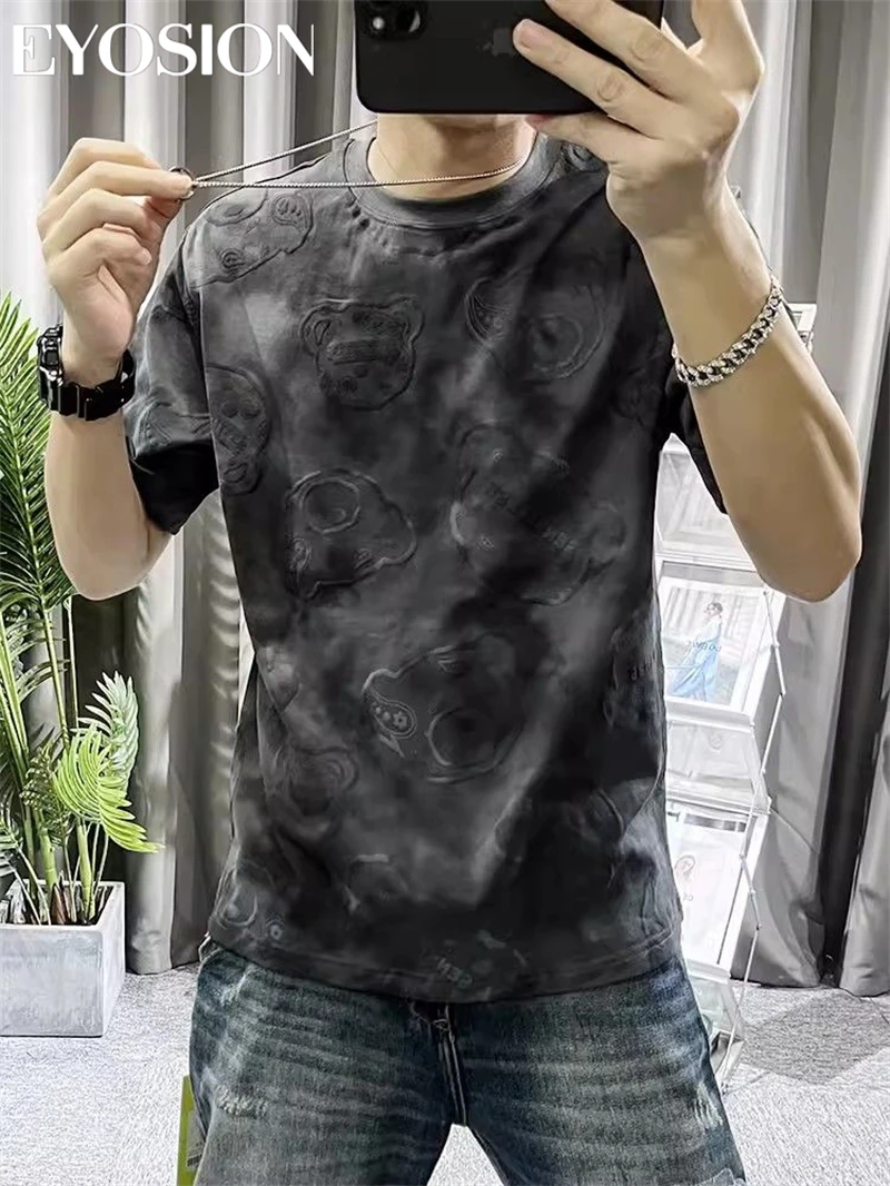 Men's T-shirt Loose O-Neck Cotton Top Casual Color Fun Little Bear Foam Printed Tie Dyeing Short Sleeve Tee New Summer Male Top
Men's T-shirt Loose O-Neck Cotton Top Casual Color Fun Little Bear Foam Printed Tie Dyeing Short Sleeve Tee New Summer Male Top