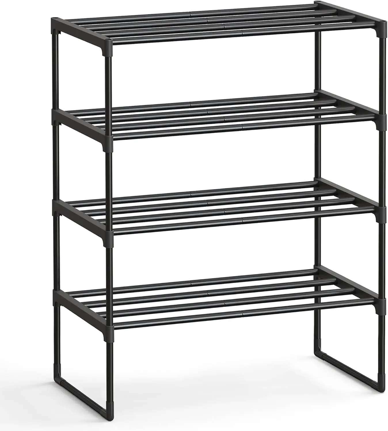 4-Tier Shoe Rack, Stand or Flip for Extra Space, Holds 10-15 Pairs, Stackable, Black, 11.8x26.8x28.4 in
4-Tier Shoe Rack, Stand or Flip for Extra Space, Holds 10-15 Pairs, Stackable, Black, 11.8x26.8x28.4 in