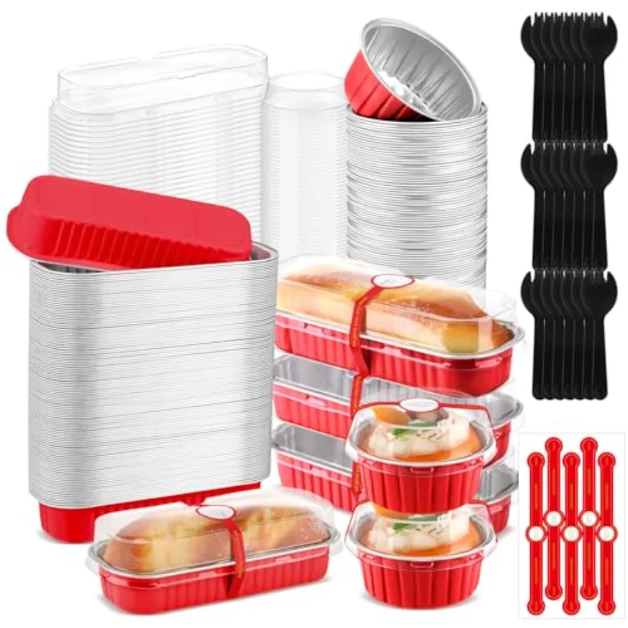 600 Pcs Valentine's Day Mini Loaf Pans with Lids and Spoons Sealing Stickers 6.8oz Disposable Aluminum Foil Muffin Baking Pans
600 Pcs Valentine's Day Mini Loaf Pans with Lids and Spoons Sealing Stickers 6.8oz Disposable Aluminum Foil Muffin Baking Pans