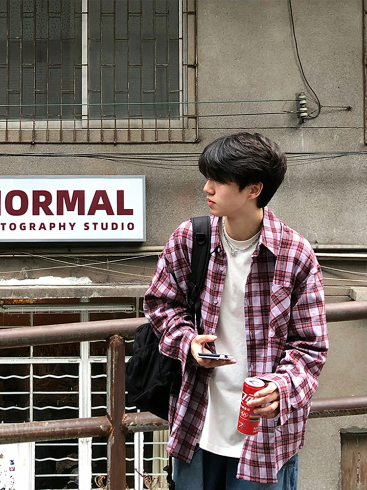 Loose Men's Purple Plaid irt Vintage American Sle Spring Autumn Boy's Clothing Polyester Cotton Blend Long Sve arp C...
Loose Men's Purple Plaid irt Vintage American Sle Spring Autumn Boy's Clothing Polyester Cotton Blend Long Sve arp C...