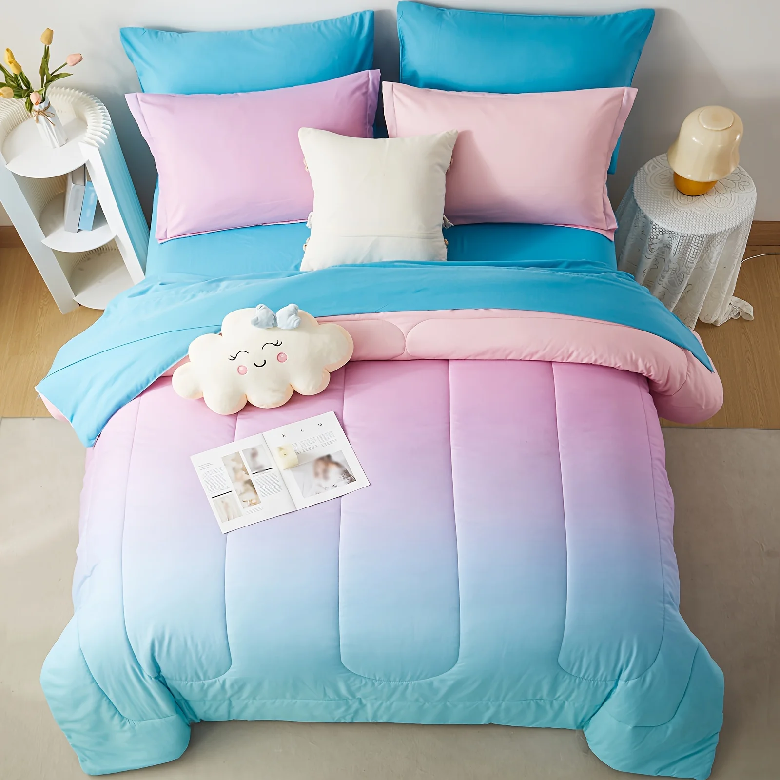 5/7Pcs Rainbow Comforter Sets - Stain-Resistant, Hypoallergenic, And Lightweight Bedding For All Seasons - Twin/Full/Queen/King
5/7Pcs Rainbow Comforter Sets - Stain-Resistant, Hypoallergenic, And Lightweight Bedding For All Seasons - Twin/Full/Queen/King