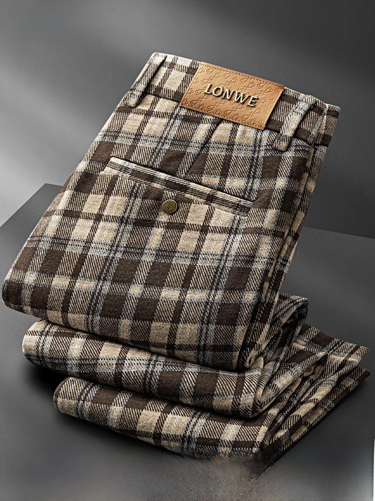 Autumn Winter Thiened Brued Tweed Plaid Casual Pants Men Slim Straight No Iron Busin High-End Drape Small Western Pants
Autumn Winter Thiened Brued Tweed Plaid Casual Pants Men Slim Straight No Iron Busin High-End Drape Small Western Pants