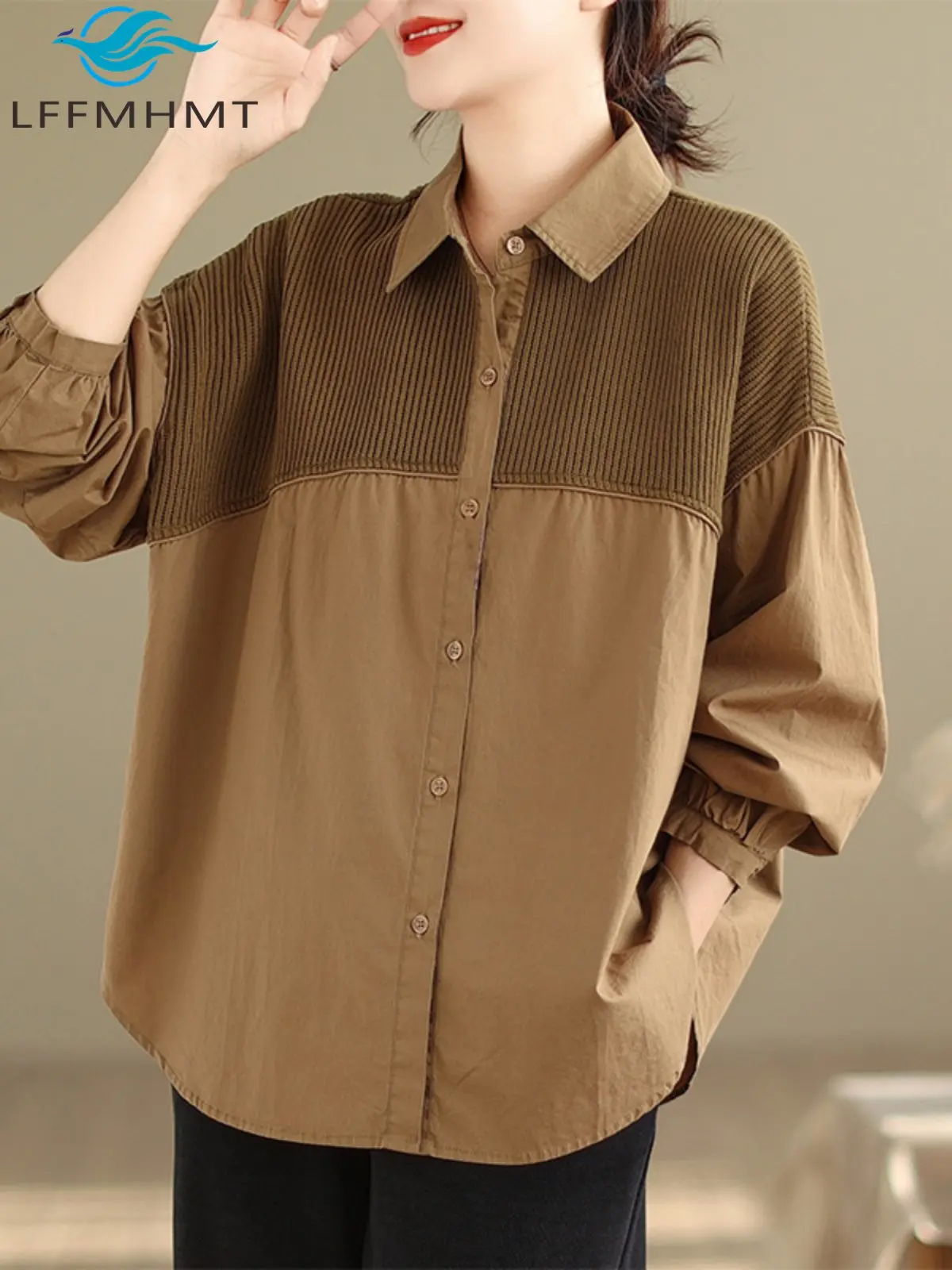 Женская модная вельветовая рубашка на весну-осень, высокое качество, винтажный пэчворк, с длинным рукавом, на пуговицах, с отложным воротником, блузка-пальто
Женская модная вельветовая рубашка на весну-осень, высокое качество, винтажный пэчворк, с длинным рукавом, на пуговицах, с отложным воротником, блузка-пальто