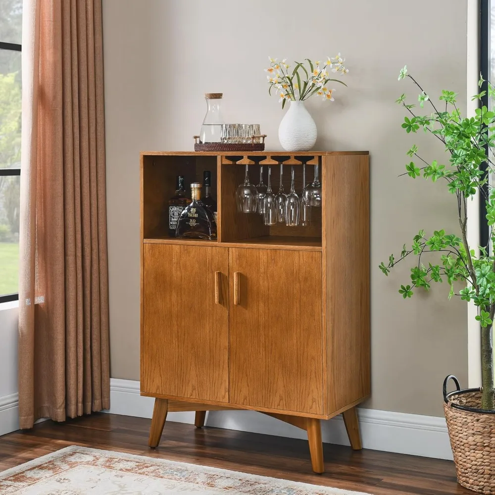 45.5" Height Bar Cabinet with Doors, Adjustable Shelf, Wine and Stemware Rack, Wooden Accent Buffet Sideboard Kitchen
45.5" Height Bar Cabinet with Doors, Adjustable Shelf, Wine and Stemware Rack, Wooden Accent Buffet Sideboard Kitchen