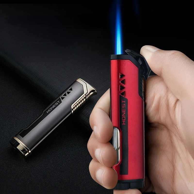 HONEST Windproof Cigarette Lighter Single Jet Torch Lighter Gas Butane Blue Flame Inflatable Cigar Lighter with Gift Box
HONEST Windproof Cigarette Lighter Single Jet Torch Lighter Gas Butane Blue Flame Inflatable Cigar Lighter with Gift Box