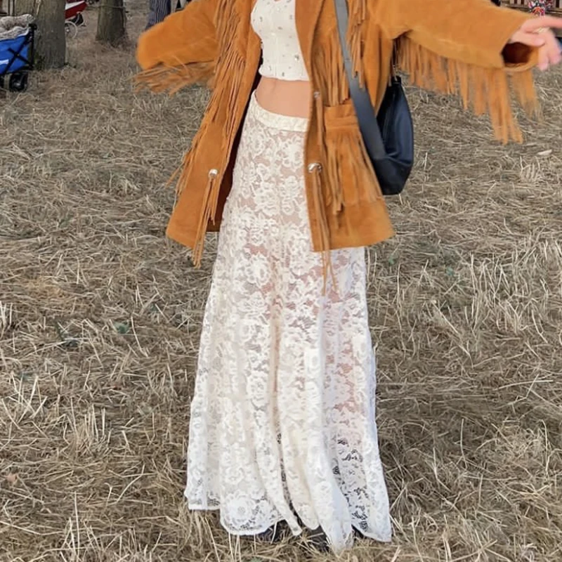 Y2k Vintage Floral See-Through Maxi Skirts Aesthetic Clothes Lace Sheer A-Line Skirt Women High Street Beach Vacation Cover-ups
Y2k Vintage Floral See-Through Maxi Skirts Aesthetic Clothes Lace Sheer A-Line Skirt Women High Street Beach Vacation Cover-ups