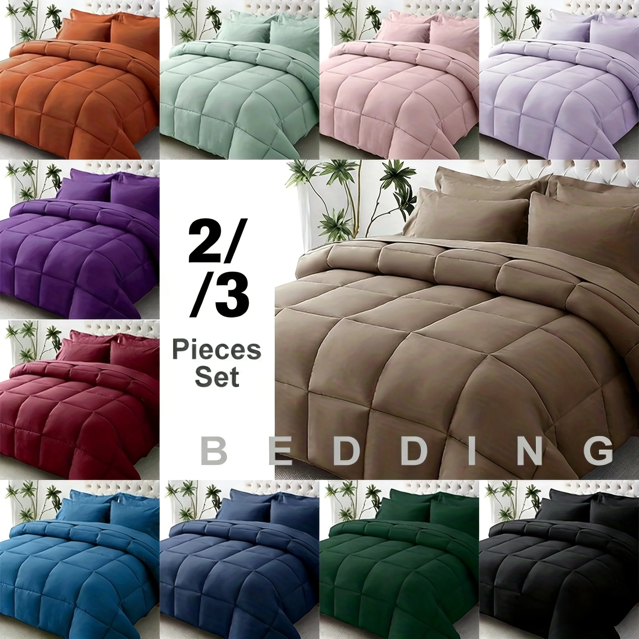 2/3pcs Comforter Set, Solid Breathable Quilted Style Bedding Sets, Luxury Fluffy Soft Comforter for All Season (1 Comforter +1/2
2/3pcs Comforter Set, Solid Breathable Quilted Style Bedding Sets, Luxury Fluffy Soft Comforter for All Season (1 Comforter +1/2