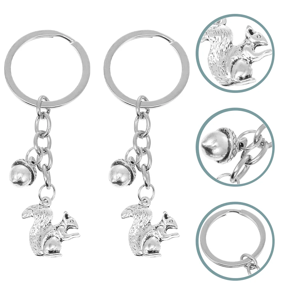 2 Pcs for Key Chain Accessories Girls Squirrel Keychain Pendant Silver Metal Ring Miss Jewelry
2 Pcs for Key Chain Accessories Girls Squirrel Keychain Pendant Silver Metal Ring Miss Jewelry