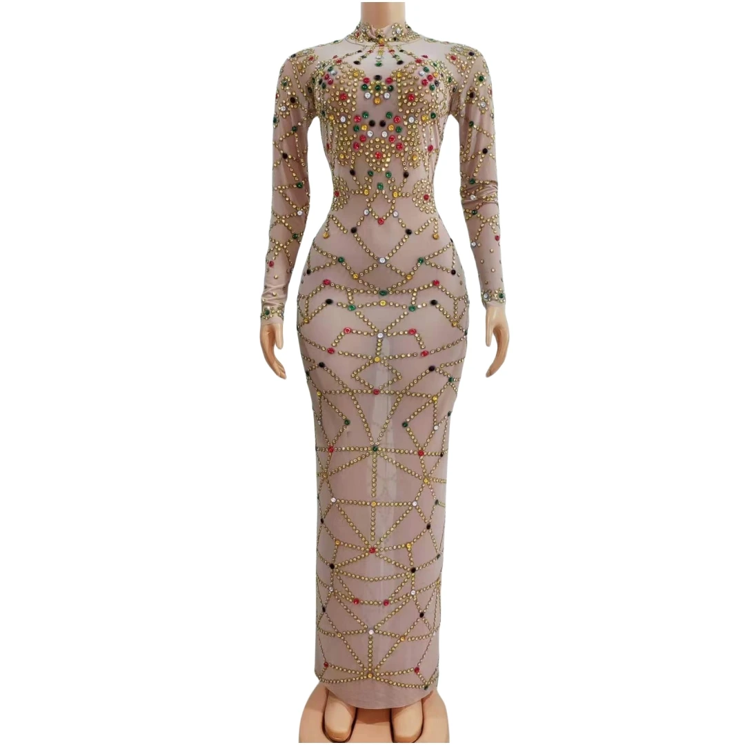 Sparkly Gold Rhinestone Women Party Birthday Queen Dress Stage Performance Wear Drag Costume See Through Sheer Stretch Mesh
Sparkly Gold Rhinestone Women Party Birthday Queen Dress Stage Performance Wear Drag Costume See Through Sheer Stretch Mesh