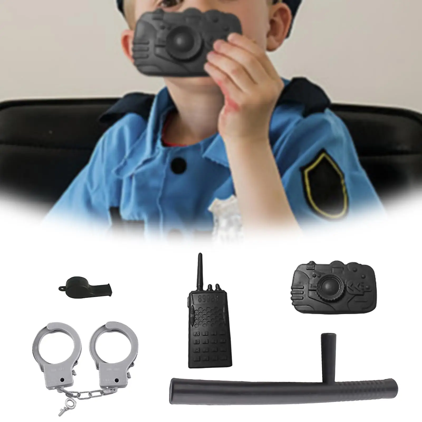 5Pcs Police Pretend Play Accessory Cosplay Costume Props for Role Playset Stage Children Dress Up Toy Halloween Police Costume
5Pcs Police Pretend Play Accessory Cosplay Costume Props for Role Playset Stage Children Dress Up Toy Halloween Police Costume