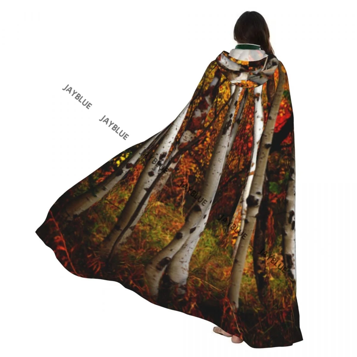 White Fall Birch Trees With Autumn Leaves Background Hooded Cloak Polyester Unisex Witch Cape Costume Accessory
White Fall Birch Trees With Autumn Leaves Background Hooded Cloak Polyester Unisex Witch Cape Costume Accessory