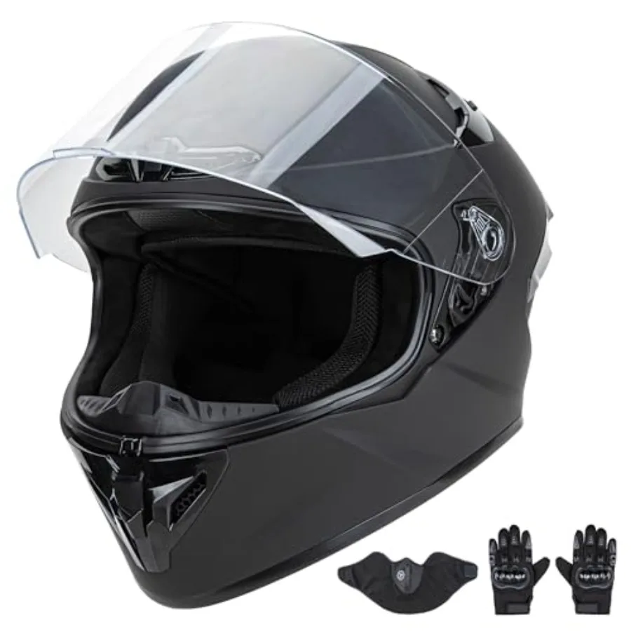 Full Face Motorcycle Helmet for Street and Off-Road Use Lightweight Aerodynamic ABS Shell Matte Black DOT Approved Comfort Fit
Full Face Motorcycle Helmet for Street and Off-Road Use Lightweight Aerodynamic ABS Shell Matte Black DOT Approved Comfort Fit