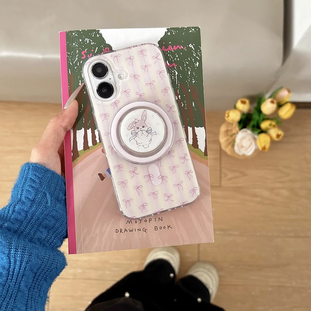 Полноэкранный чехол с розовой полосой и бантом в виде кролика с держателем, магнитный чехол для телефона с беспроводной зарядкой для iPhone 16, 15, 14, 13 Pro Max
Полноэкранный чехол с розовой полосой и бантом в виде кролика с держателем, магнитный чехол для телефона с беспроводной зарядкой для iPhone 16, 15, 14, 13 Pro Max