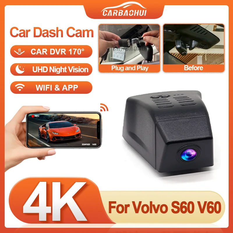Видеорегистратор для Volvo S60 V60 2023 2024 2025, автомобильный видеорегистратор Plug and Play UHD 4K 2160P, беспроводной Wi-Fi, видеорегистратор для автомобильной камеры, видеорегистратор
Видеорегистратор для Volvo S60 V60 2023 2024 2025, автомобильный видеорегистратор Plug and Play UHD 4K 2160P, беспроводной Wi-Fi, видеорегистратор для автомобильной камеры, видеорегистратор
