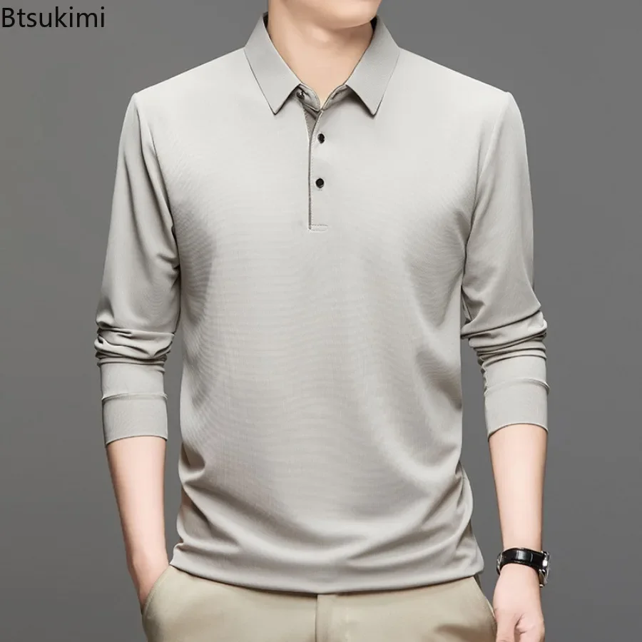 2025 Men's Business Casual Polo Long Sleeve T-shirts Comfortable Top Solid Shirt Fashionable Breathable Versatile Top Shirts
2025 Men's Business Casual Polo Long Sleeve T-shirts Comfortable Top Solid Shirt Fashionable Breathable Versatile Top Shirts
