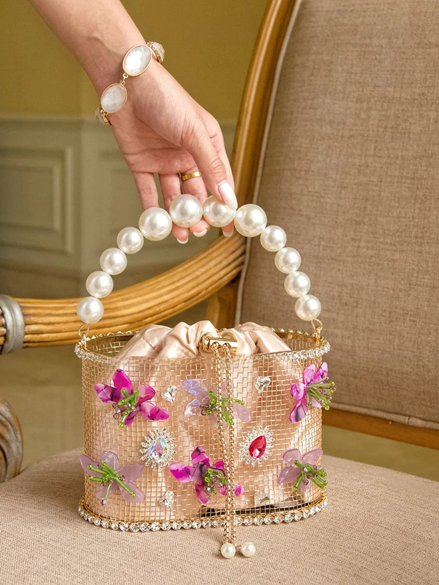 UGALS Metal Flower Pearl Water Diamond Basket Bucket Elegance Iris Bird Cage Handbag Crossbody Bag Casual Simple Style Women'...
UGALS Metal Flower Pearl Water Diamond Basket Bucket Elegance Iris Bird Cage Handbag Crossbody Bag Casual Simple Style Women'...