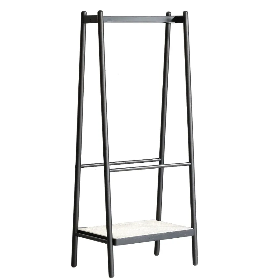 Wood Clothes Rack Rattan Hanger Rack with Shelves Cloth Hanger Standing Garment Racks for Hanging Clothes Black
Wood Clothes Rack Rattan Hanger Rack with Shelves Cloth Hanger Standing Garment Racks for Hanging Clothes Black