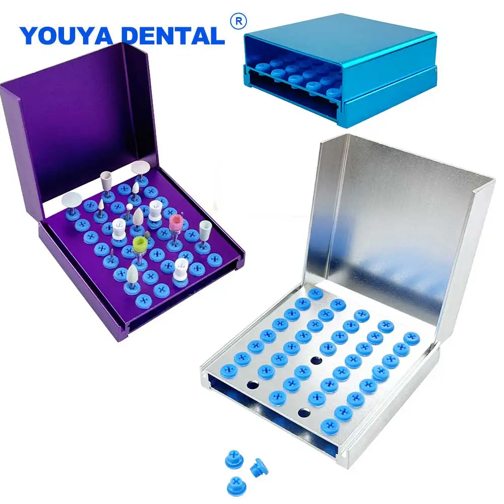 Aluminum Dental Disinfection Box 40 Holes Root Canal File Holder for High/Low Speed Bur Drill Bits Block Dentistry Lab Sterilize
Aluminum Dental Disinfection Box 40 Holes Root Canal File Holder for High/Low Speed Bur Drill Bits Block Dentistry Lab Sterilize