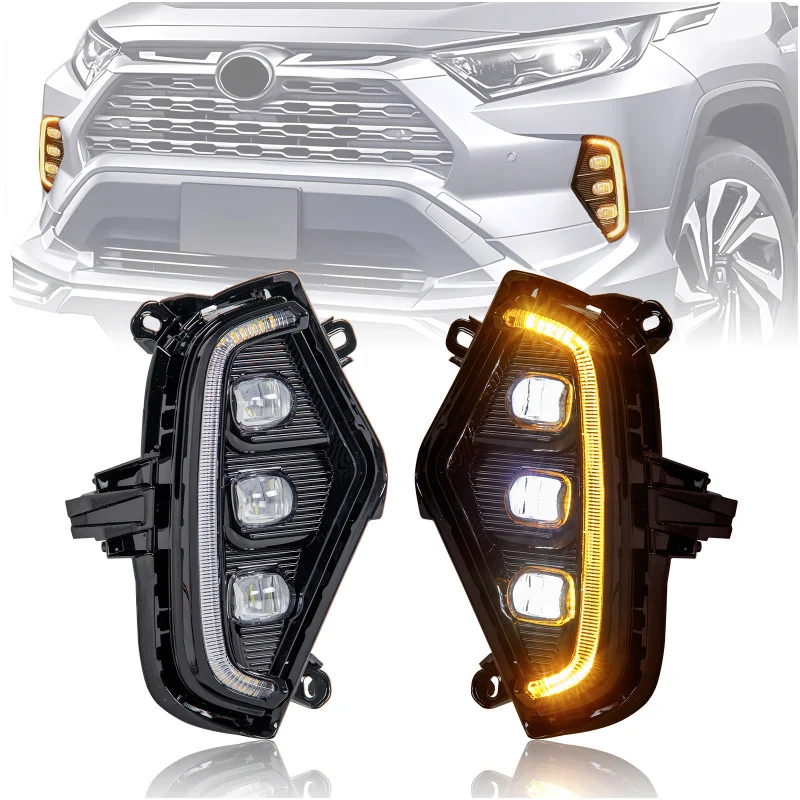 Новые двухцветные дневные ходовые огни Drl с белыми и желтыми цветами для RAV4 2021
Новые двухцветные дневные ходовые огни Drl с белыми и желтыми цветами для RAV4 2021