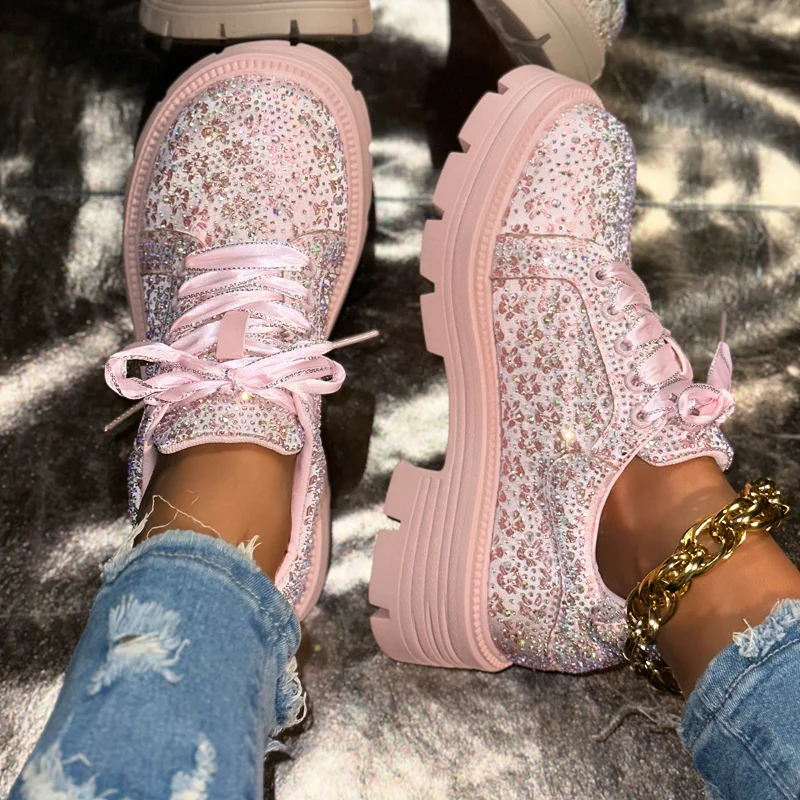 Luxurious Rhinestone Women's Shoes Thick Soled Lightweight High Street Mujeres Sneaker Women Bling Crystal Wedge Heels Sneakers
Luxurious Rhinestone Women's Shoes Thick Soled Lightweight High Street Mujeres Sneaker Women Bling Crystal Wedge Heels Sneakers