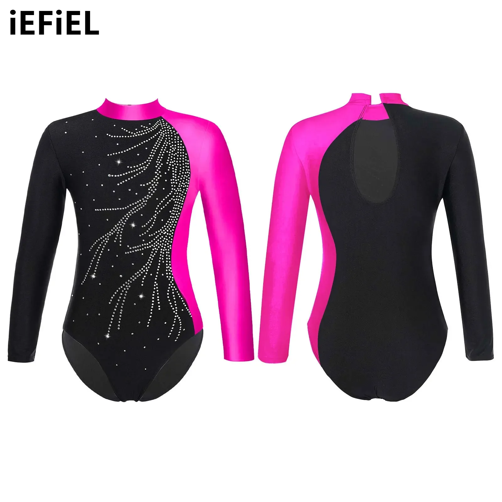 Kids Girls Faux Diamonds Dance Leotard Shiny Adorned Keyhole Back Mock Neck Long Sleeve Ice Skating Ballet Jumpsuit
Kids Girls Faux Diamonds Dance Leotard Shiny Adorned Keyhole Back Mock Neck Long Sleeve Ice Skating Ballet Jumpsuit