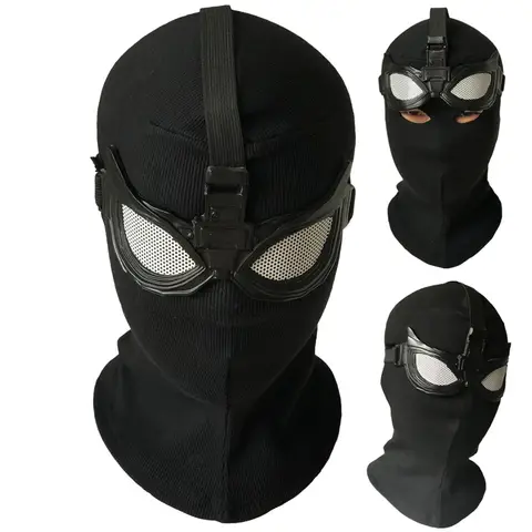 ซูเปอร์ฮีโร่ Peter Parker Spider หน้ากากคอสเพลย์ Stealth ชุดหมวกกันน็อกสีดําฮาโลวีน Masquerade Party เครื่องแต่งกาย Props
