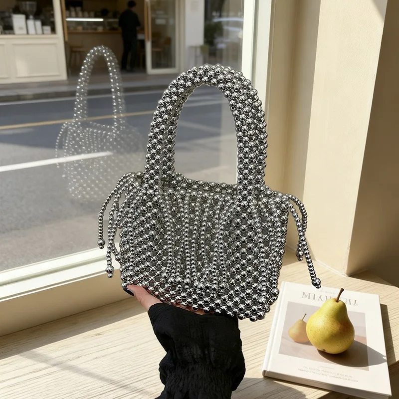 Retro Metallic Silver Tassel Woven Bags 2026 Women's New Exquisite Fashion Beading Handbags Trend Texture Bucket Bag
Retro Metallic Silver Tassel Woven Bags 2026 Women's New Exquisite Fashion Beading Handbags Trend Texture Bucket Bag