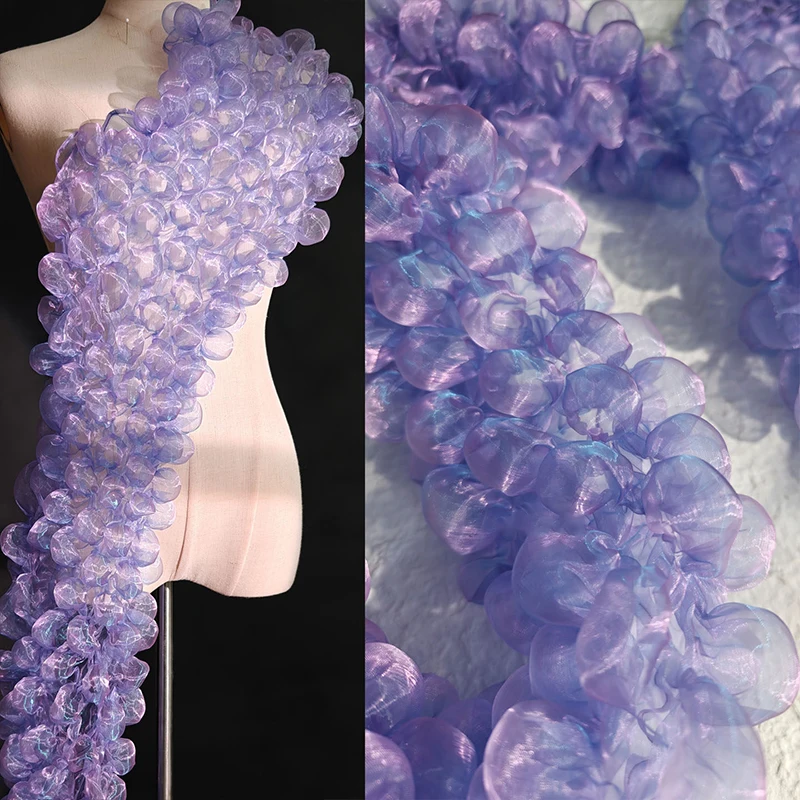 80x20cm Heat Setting Bubble Yarn Fabric Creative Laser Perspective 3D Organza Fabric For DIY Sewing Wedding Dress Clothing
80x20cm Heat Setting Bubble Yarn Fabric Creative Laser Perspective 3D Organza Fabric For DIY Sewing Wedding Dress Clothing