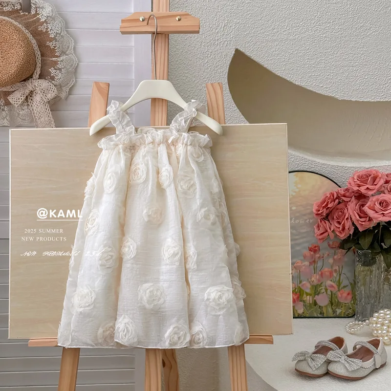 Girls' Dress2025New Summer Sweet High-End Three-Dimensional Flower Strap Dress Princess Dress Gown
Girls' Dress2025New Summer Sweet High-End Three-Dimensional Flower Strap Dress Princess Dress Gown