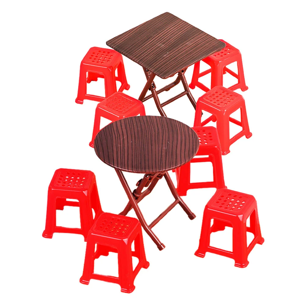 2 Set Table Chair Model Action Figure Props Miniature Chairs for Dollhouse Furniture
2 Set Table Chair Model Action Figure Props Miniature Chairs for Dollhouse Furniture