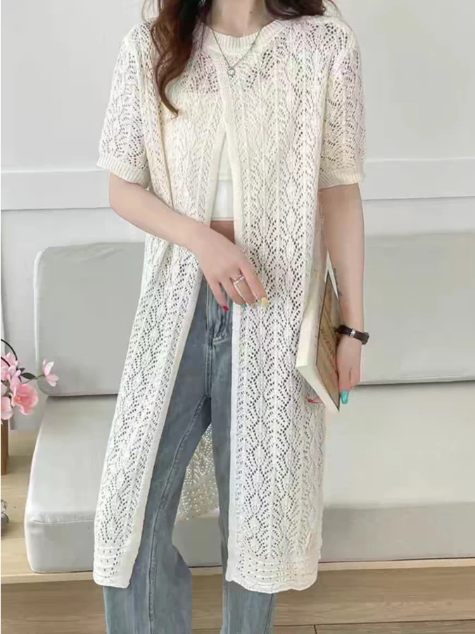 Chic Knitted Mid-Length T-irt Summer Women's ort Sve Dr Ele Open Cardigan Layering Design Commute Sle Loose Fit
Chic Knitted Mid-Length T-irt Summer Women's ort Sve Dr Ele Open Cardigan Layering Design Commute Sle Loose Fit