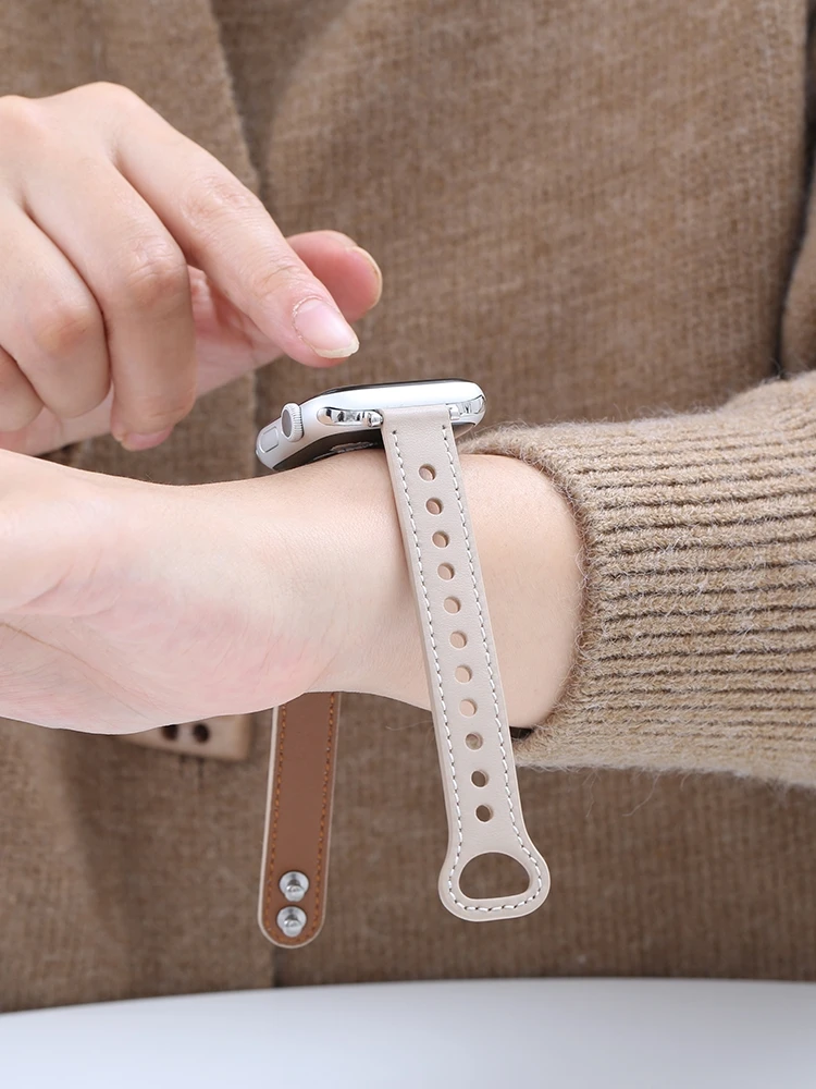 Slim leather strap For Apple Watch Ultra 49mm Series 7 8 41/45mm correa 38/42mm Wrist bracelet iWatch SE 6 5 4 3 40mm/44mm Band
Slim leather strap For Apple Watch Ultra 49mm Series 7 8 41/45mm correa 38/42mm Wrist bracelet iWatch SE 6 5 4 3 40mm/44mm Band