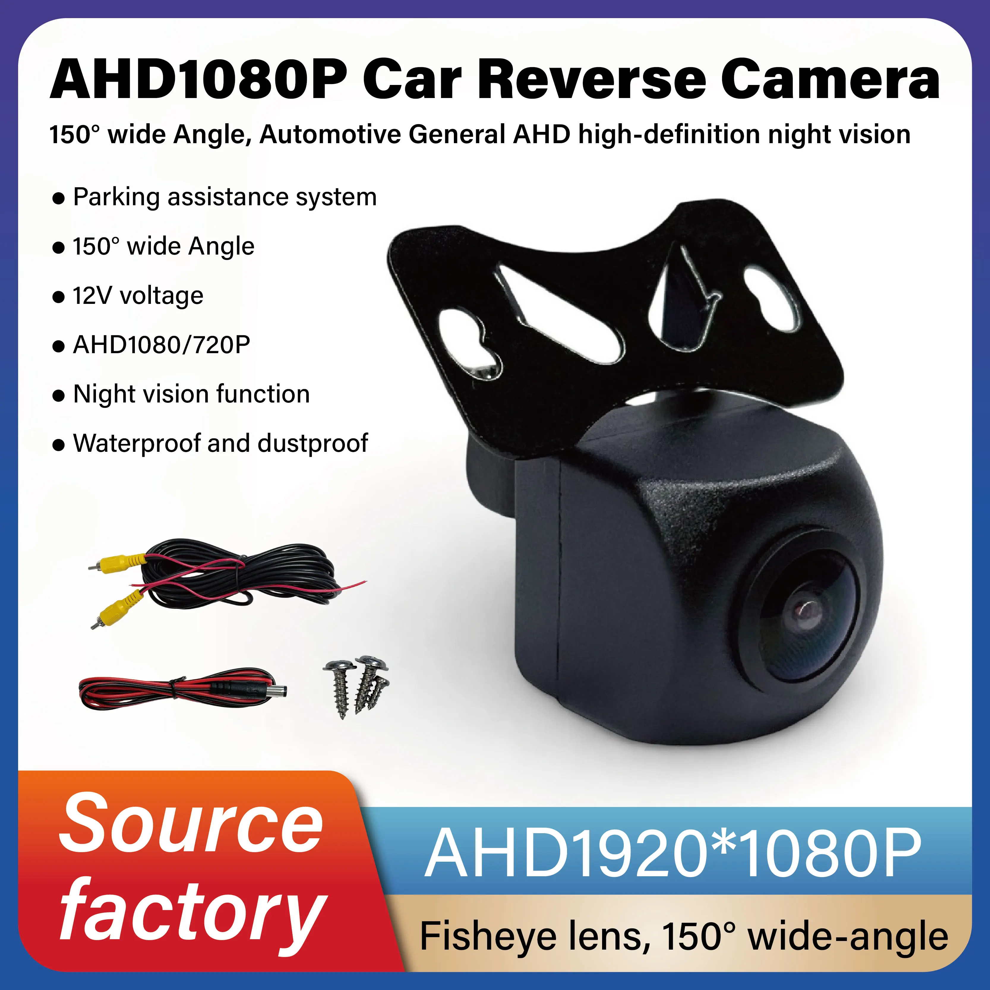 AHD 1080P Car Rear View Camera HD Night Vision Backup Camera CVBS/AHD Switchable Parking Camera Waterproof 140° Wide Angle
AHD 1080P Car Rear View Camera HD Night Vision Backup Camera CVBS/AHD Switchable Parking Camera Waterproof 140° Wide Angle