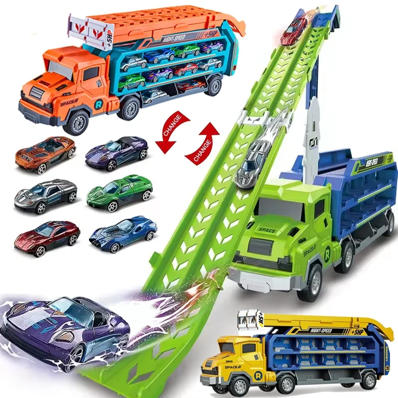 Large Truck Folding Track Ejection Rail Car Slide Racing Cars Kids Competitive Game with 6pcs Alloy Mini Car Boys Toy Xmas Gifts
Large Truck Folding Track Ejection Rail Car Slide Racing Cars Kids Competitive Game with 6pcs Alloy Mini Car Boys Toy Xmas Gifts