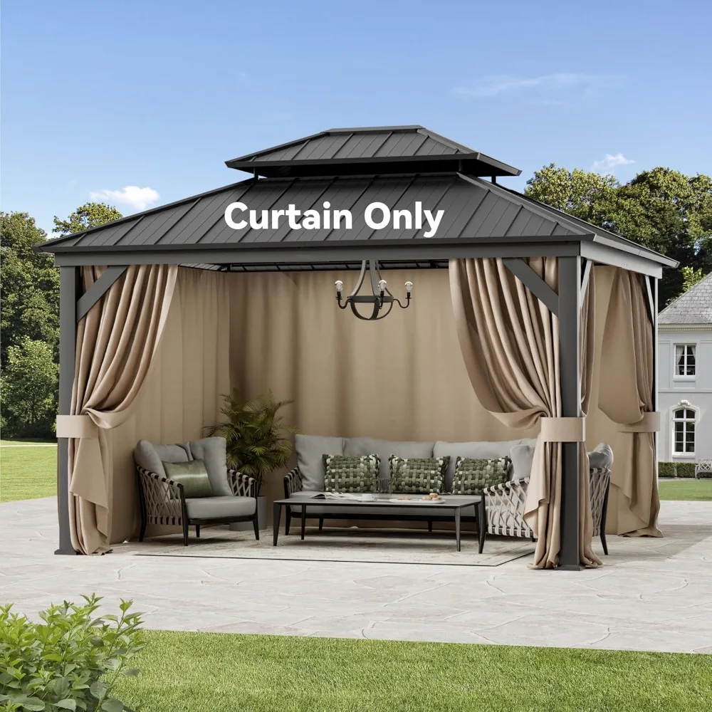 11' x 13' FT Gazebo Curtain Replacement Universal 4-Panel Sidewalls, Outdoor Gazebo Privacy Curtains with Zipper, Pergola
11' x 13' FT Gazebo Curtain Replacement Universal 4-Panel Sidewalls, Outdoor Gazebo Privacy Curtains with Zipper, Pergola