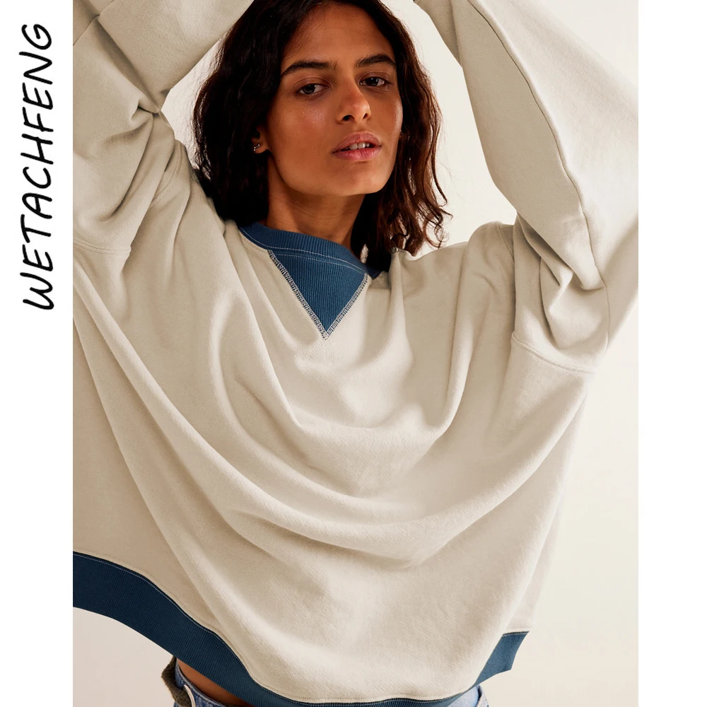 Women Streetwear Patchwork Loose American Style Fashion Sweatshirt Coats Autumn Hip Hop Female Hoodies Casual Ribbed Top Clothes
Women Streetwear Patchwork Loose American Style Fashion Sweatshirt Coats Autumn Hip Hop Female Hoodies Casual Ribbed Top Clothes