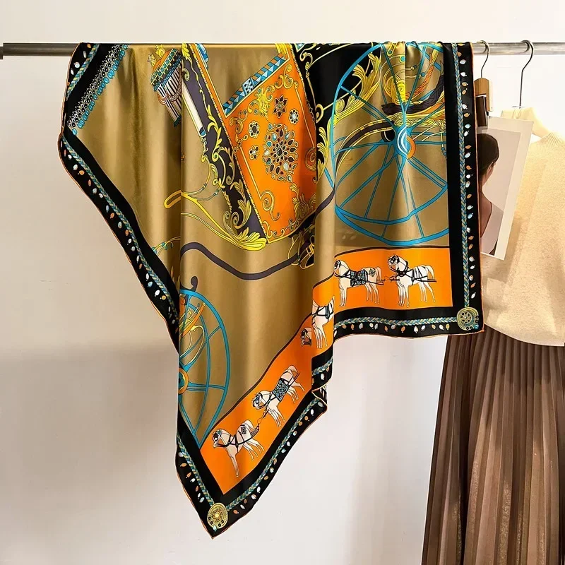 High-end Elegant Women's Exquisite Pumpkin Carriage Print Quality Plain Satin Silk Hand-rolled Edge Large Square Scarf Shawls
High-end Elegant Women's Exquisite Pumpkin Carriage Print Quality Plain Satin Silk Hand-rolled Edge Large Square Scarf Shawls