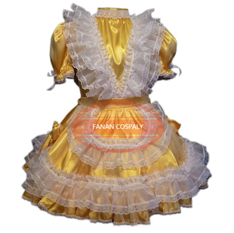 French Sexy Adult Giant Baby Yellow Satin Lace Dress Sissy Role Play Makeup Prom Maid Dress Custom Lockable Multi Color
French Sexy Adult Giant Baby Yellow Satin Lace Dress Sissy Role Play Makeup Prom Maid Dress Custom Lockable Multi Color
