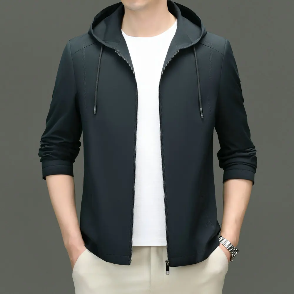 Men Zip-Up Hooded Jackets Green Blue Coat Lightweight Polyester Business Casual Outerwear Spring Autumn Clothes 2025
Men Zip-Up Hooded Jackets Green Blue Coat Lightweight Polyester Business Casual Outerwear Spring Autumn Clothes 2025