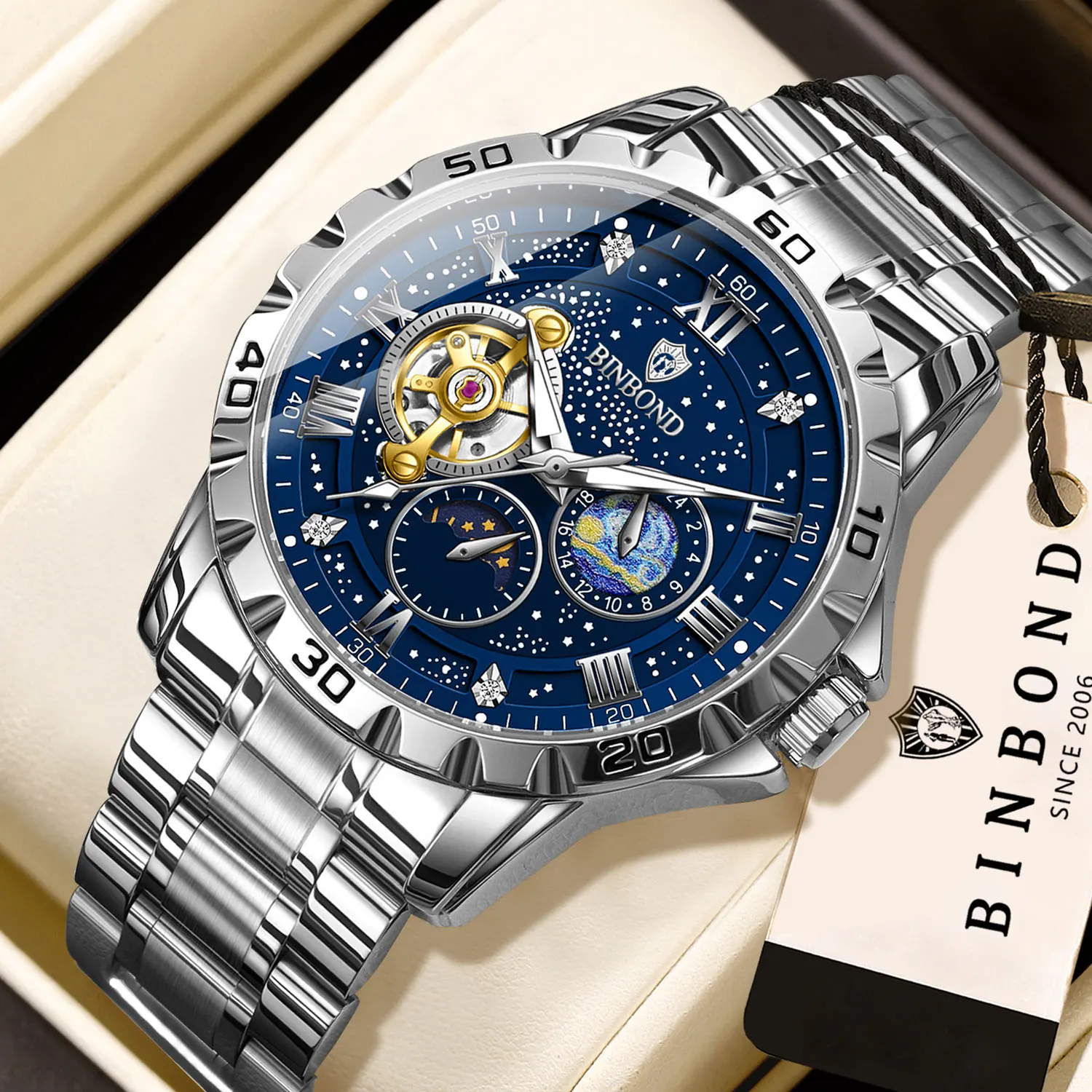 BINBOND Mechanical Wristwatches For Men Luxury Tourbillon Luminous Waterproof Automatic Men's Watch Original Skeleton Reloj
BINBOND Mechanical Wristwatches For Men Luxury Tourbillon Luminous Waterproof Automatic Men's Watch Original Skeleton Reloj