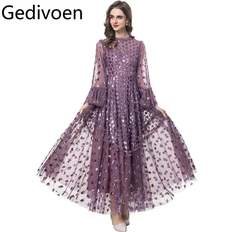 Gedivoen Spring Summer Fashion design Women's Dress Flare Sleeved High waist Sequins Edible Tree Fungus Edge S-4XL Dresses
Gedivoen Spring Summer Fashion design Women's Dress Flare Sleeved High waist Sequins Edible Tree Fungus Edge S-4XL Dresses