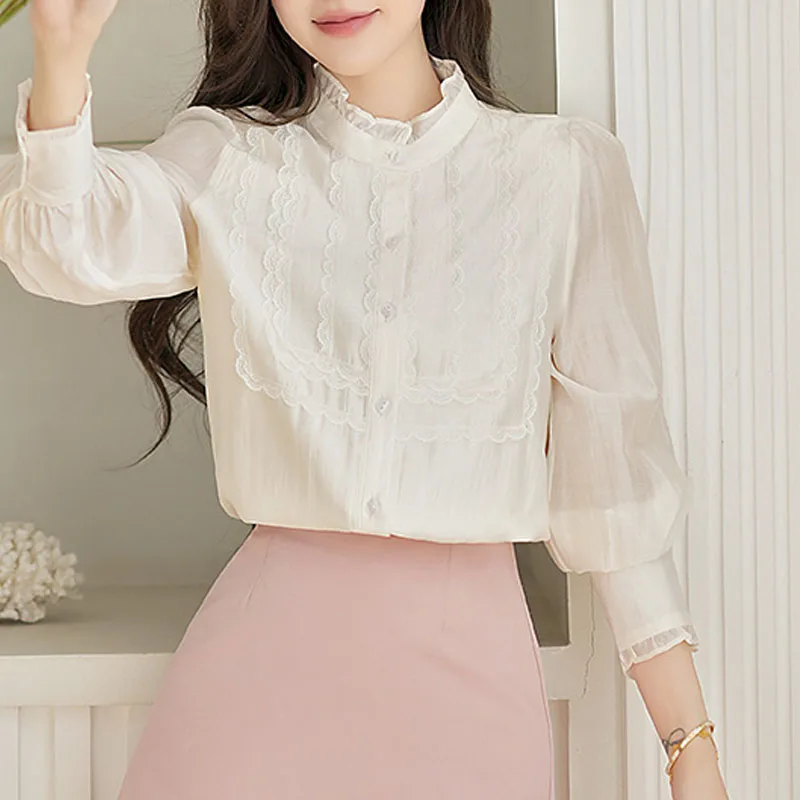 2026 New Long Sleeve Lace Women Shirt Blouse Shirt Elegant Ruffled Collar Blouse Women Tops Blouses Blusa Camisas De Mujer Q5082
2026 New Long Sleeve Lace Women Shirt Blouse Shirt Elegant Ruffled Collar Blouse Women Tops Blouses Blusa Camisas De Mujer Q5082