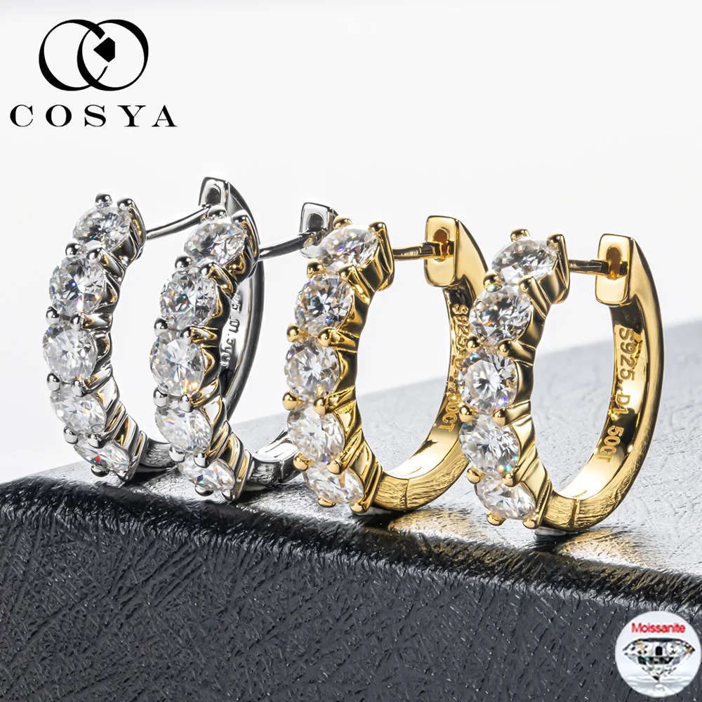 COSYA 0,3 карата серьги-кольца с муассанитом для женщин, сертифицированные S925, посеребренные, 18-каратное золото, сверкающие свадебные ювелирные изделия, подарки
COSYA 0,3 карата серьги-кольца с муассанитом для женщин, сертифицированные S925, посеребренные, 18-каратное золото, сверкающие свадебные ювелирные изделия, подарки