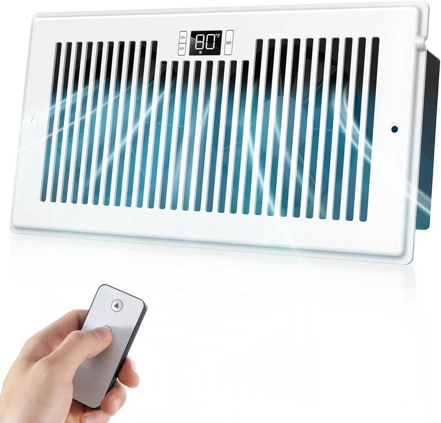 Quiet Register Booster Fan Fits 6" x 12" Register Holes, 10-Speed Smart Heating Cooling AC Vent Fan with Remote Control
Quiet Register Booster Fan Fits 6" x 12" Register Holes, 10-Speed Smart Heating Cooling AC Vent Fan with Remote Control