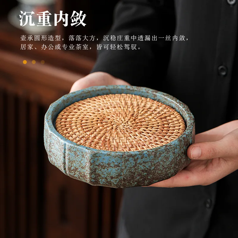 Antique Japanese Style Rattan Tea Tray Set with Gilded Iron Glaze Teapot & Pu'er Brewer
Antique Japanese Style Rattan Tea Tray Set with Gilded Iron Glaze Teapot & Pu'er Brewer