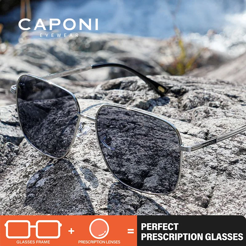 CAPONI Поляризованные мужские солнцезащитные очки по рецепту, прогрессивные солнцезащитные очки ночного видения, близорукость, фотохромные очки для чтения, серые оттенки PJ23031
CAPONI Поляризованные мужские солнцезащитные очки по рецепту, прогрессивные солнцезащитные очки ночного видения, близорукость, фотохромные очки для чтения, серые оттенки PJ23031